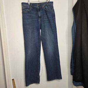 Mavi Max Relaxed Wide Leg Mens Jeans Dark Wash Blue Denim 35x32 RN 95767